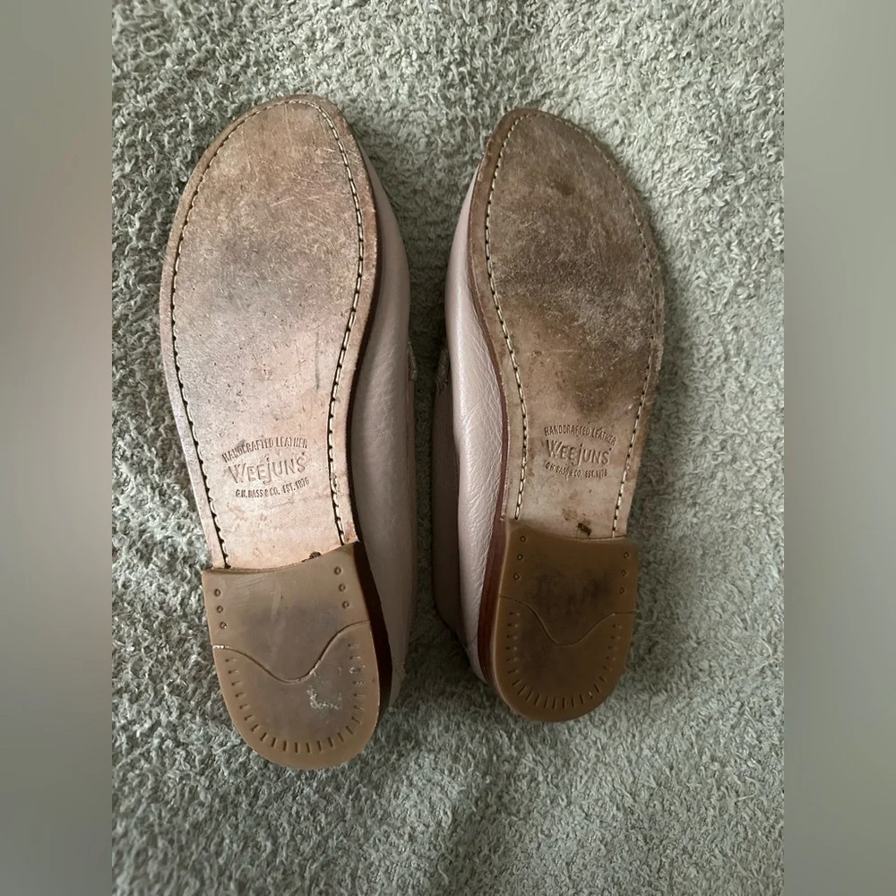 G.H. Bass Weejuns Soft Blush Pink Leather Penny classic Loafers - Size 9M - Picture 5 of 11